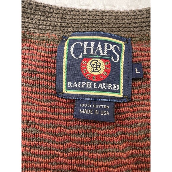 Vintage Chaps Ralph Lauren Mens Sweater Vest Size Large Grandpa USA Made - Picture 4 of 9